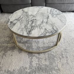 Set Of Marble Coffee Table and Side Table
