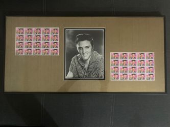1992 Elvis Presley $0.29 USPS Full Sheet Collectible Stamps Framed With Photo