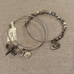 Alex & Ani Dragonfly & Hearts Wire Bangle Bracelets  