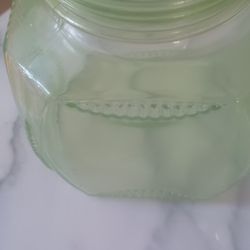 Depressionware Jar Or Bowl Mint Green 