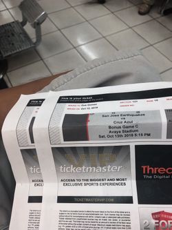 2 tickets para el juego de hoy