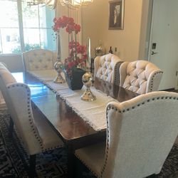 Solid Wood, Expandable, Dining Room Table, And Chair Chairs