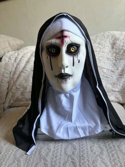 Horror Nun Halloween Costume Mask