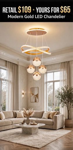 Modern Gold LED Chandelier