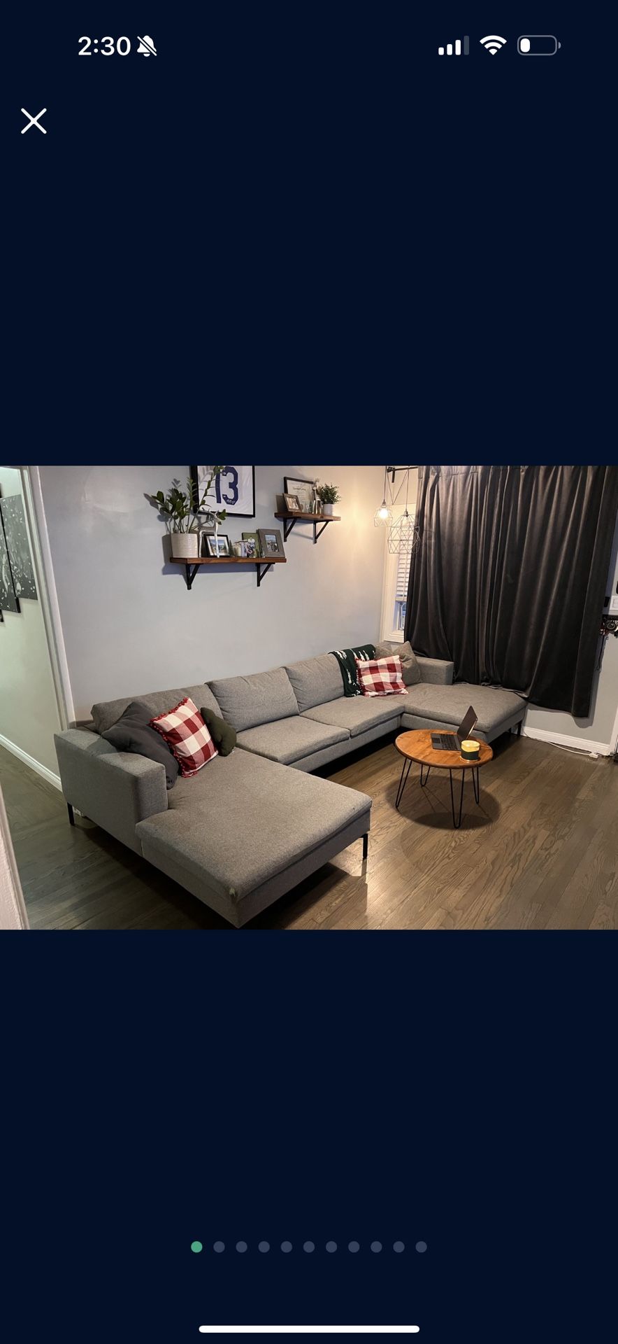 Free Gray Sectional Sofa. Pick Up Only. Retail $8000+