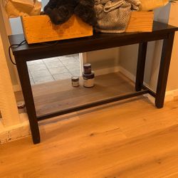 Wood High Table With Outlet 