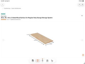 Husky 48 in. W x 18 in. S Solid Wood Surface for Regular Duty Garage Storage retail $94 Here only $75 no tax new in box