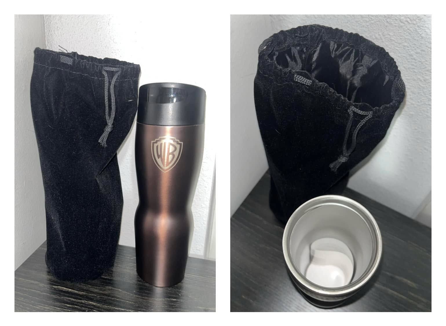 Warner Bros. Brown ETCHED CREW MEMBER Stainless Steel Tumbler with felt carrying case (NEW)