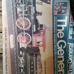 THE GENERAL STEAM ENGINE MODEL, VERY OLD AND A RARE FIND, FOUND IN ATTIC, NEVER ASSEMBLED, IN ORIGINAL BOX $100.
