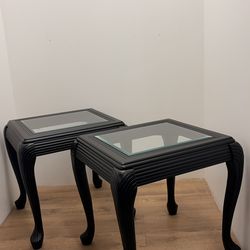 Coffee Table And Two Side Table With Glass