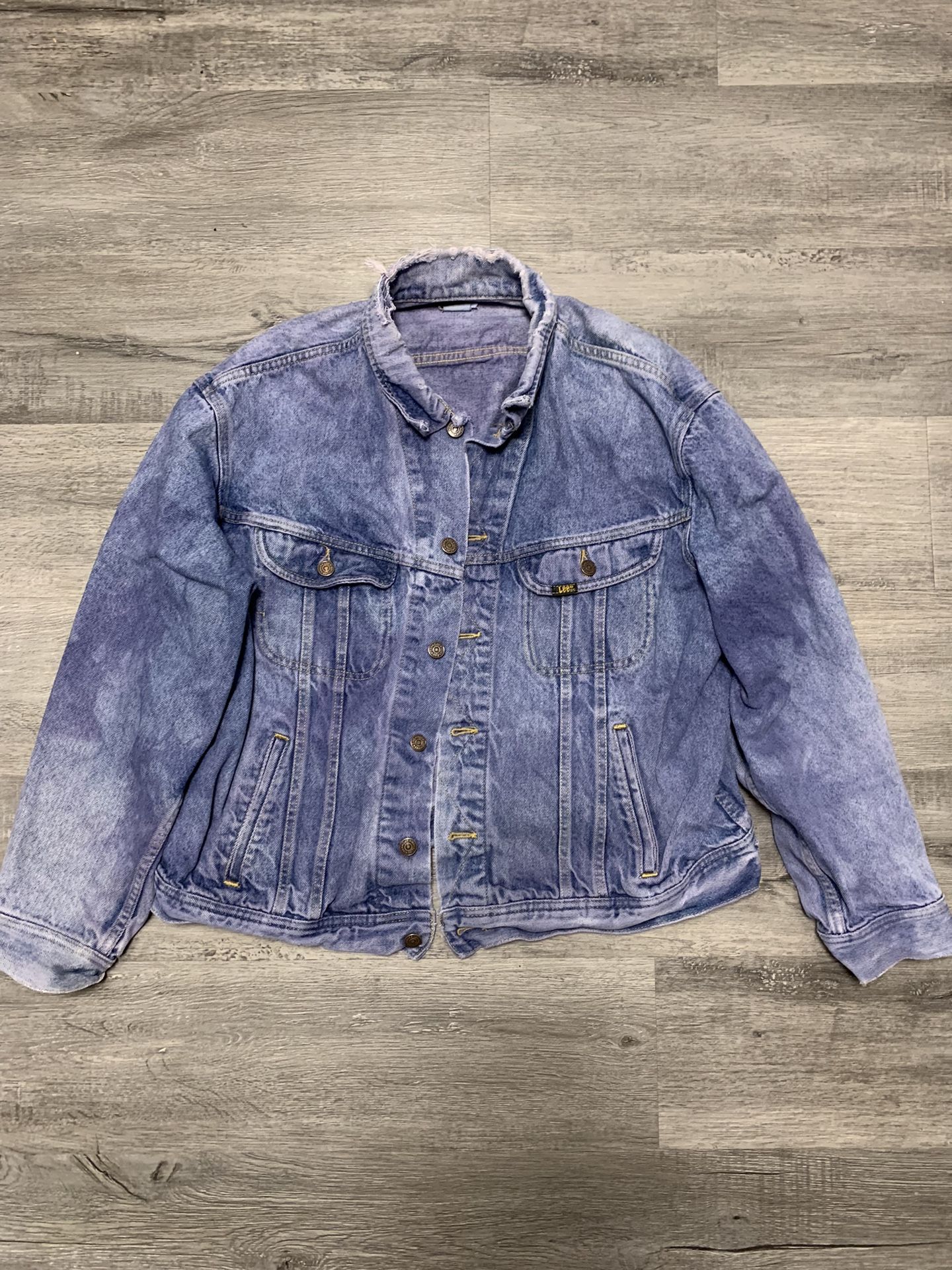 Vintage 90s Lee Rider Jean Denim Jacket Men’s L DISTRESSED Wash PATD 153438