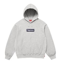 Supreme Grey Box Logo Hoodie Size M
