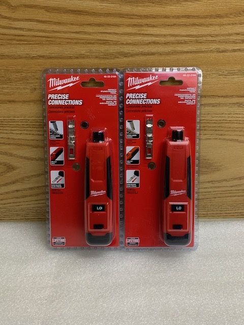 Lot Of 2 Milwaukee 48-22-2164 Impact Punchdown Tools, Spring Load, Non- Slip Grip