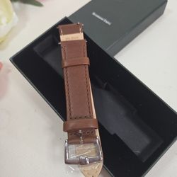 B&E Top Grain Leather Watch Band 20x18mm Quick Release Watch Straps, Replacement