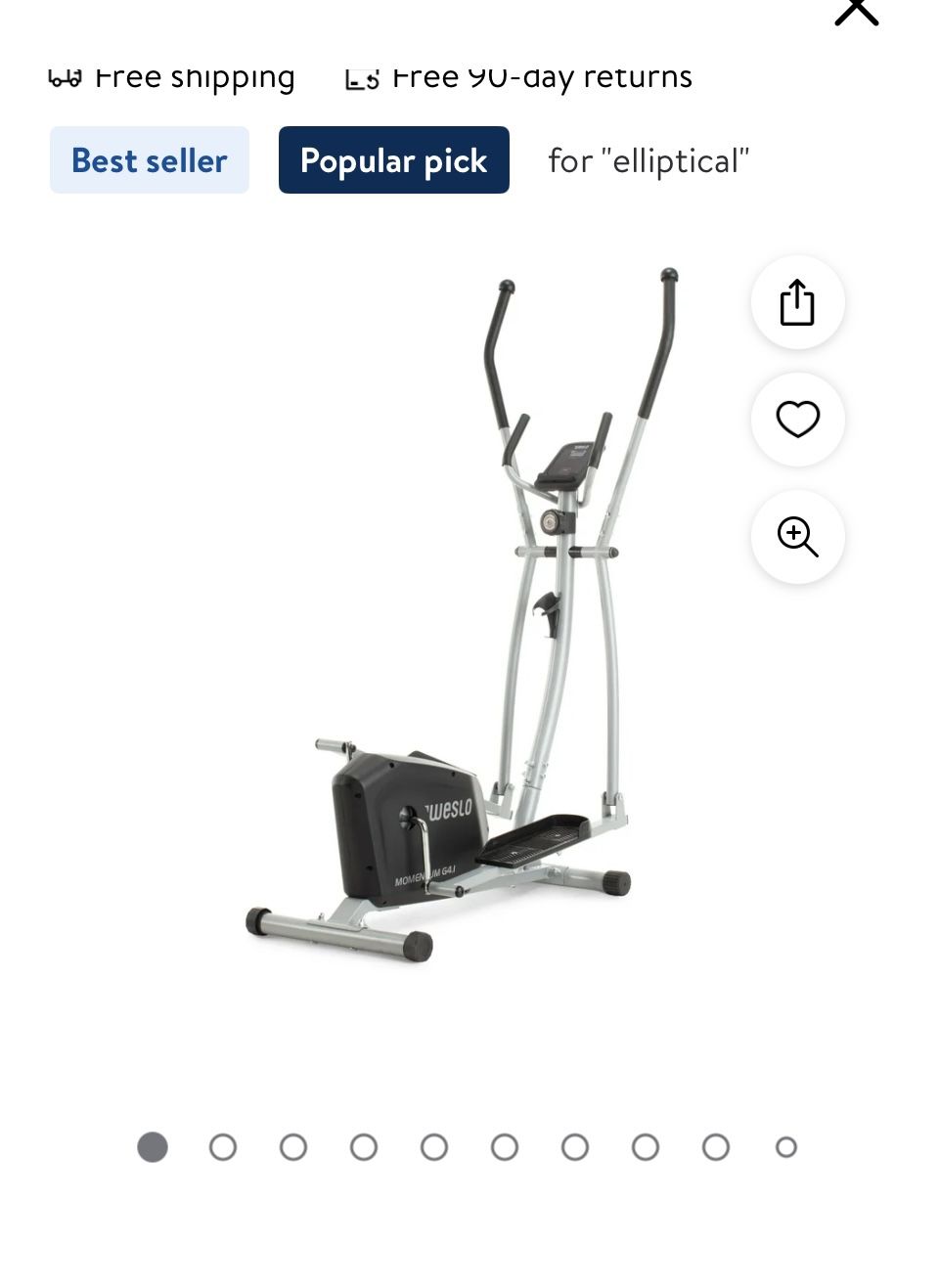 Weslo Momentum G 4.1 Rear-Drive Elliptical with Inertia-Enhanced Flywheel
