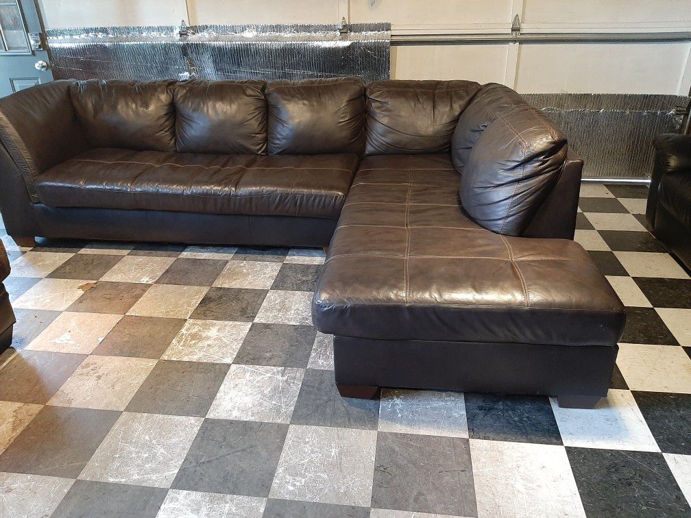 Fantastic real leather sectional couch
