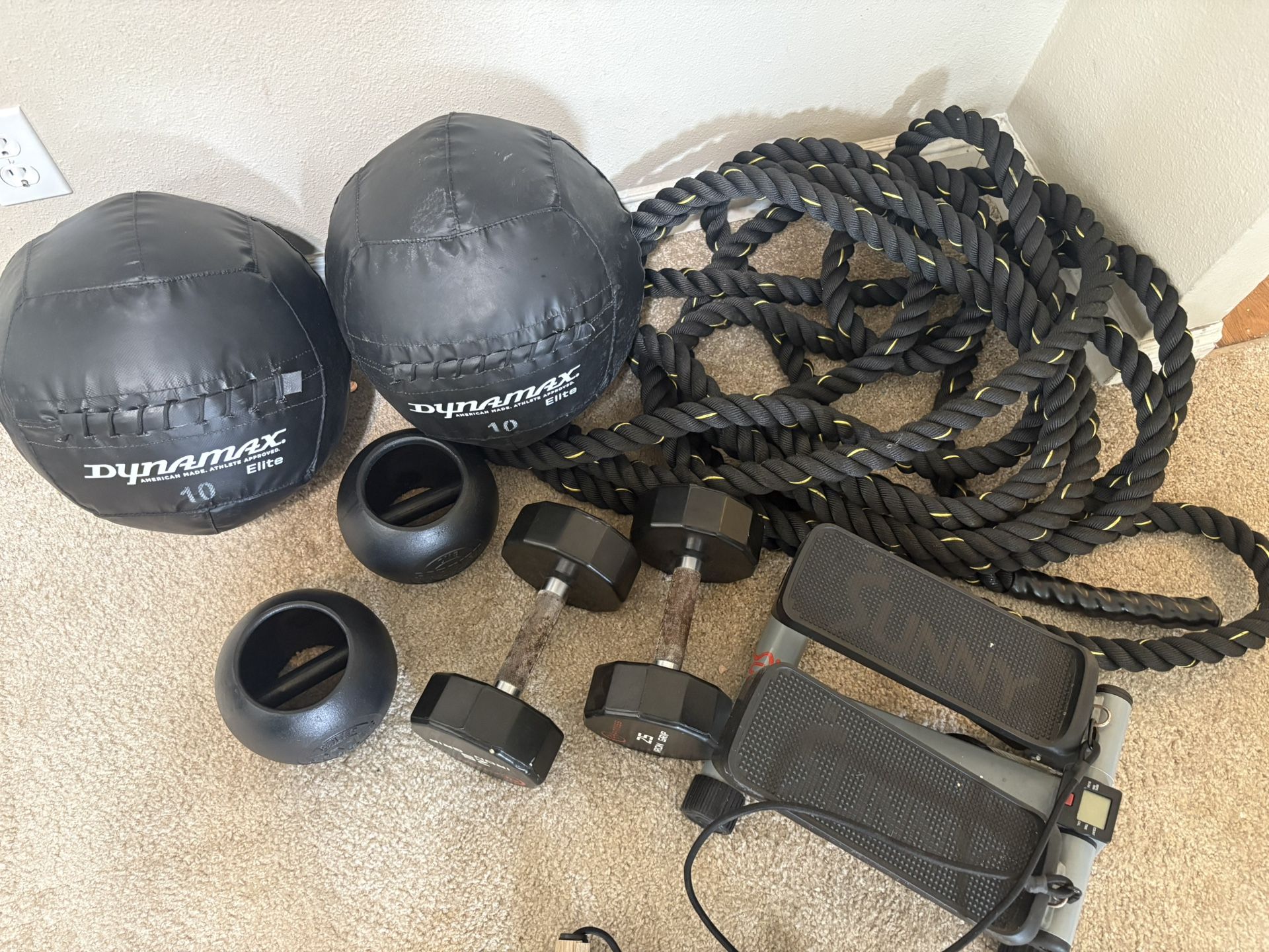 Full Home Gym Bundle – Dumbbells, Kettlebells, Medicine Balls, Battle Ropes & Stepper