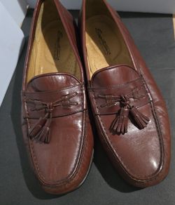 Santori Men's brown leather loafers. Made in Italy