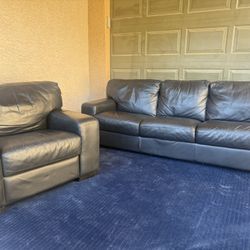 (Delivery Available) 2pc Black Sofa Set