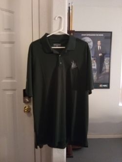 XL Coyotes dark green collard shirt