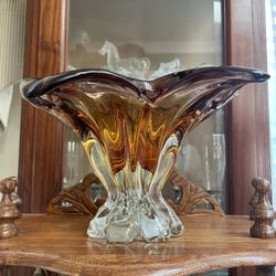 Vintage Murano Art Glass Butterfly Vase Hand Blown