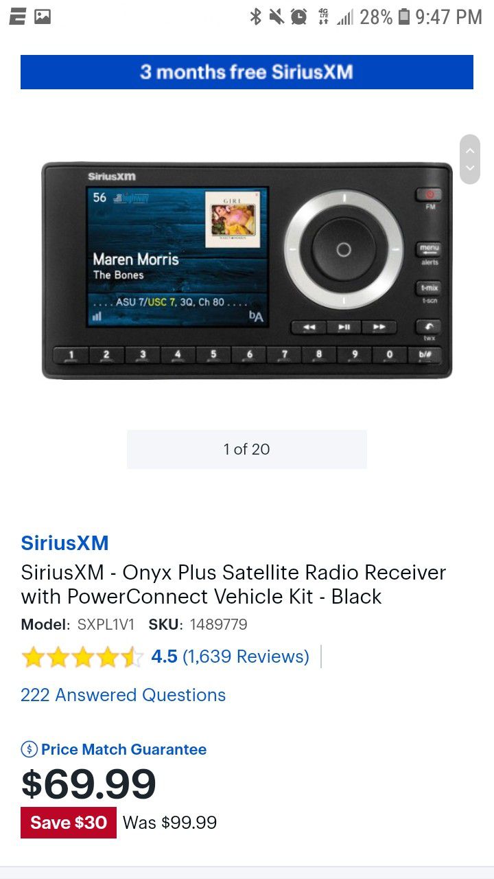 SiriusXM radio XM radio station onyx plus radio estereo stereo sound system subwoofers speakers bang sound audio system free gratis