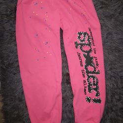Sp5der “Pink!” Sweatpants — Pink, Size L