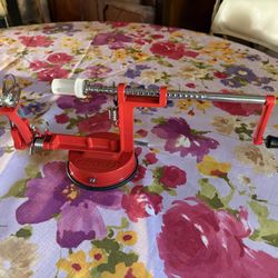 iMountek"3-in-1 Apple Peeler, Corer & Slicer with Manual Rotation, Zinc Alloy Blade & Suction Base"Red&Silver