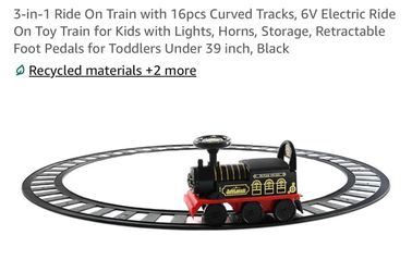 Kids 6V Electric Ride-On Train with Track Set