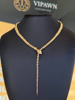 Vintage Tiffany & Co. Elsa Peretti 18 Karat Yellow Gold Snake Necklace 21” Very Rare