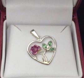 Sterling Silver Rose Pendant