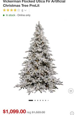 Vickerman Flocked Utica Fir Pre-Lit Artificial Christmas Tree