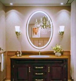 Smart Sophisticate Luxury 24 in. W x 36 in. H Oval Frameless Super Bright 194 LEDs/m Lighted Front and Back, 3CCT, Anti-Fog, Memory, Standby, Timer, B