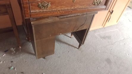 Antique Folding Sewing Machine Desk