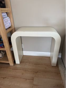 CB2 Crescent 36" Ivory Resin Console Table