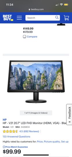 Hp V21 Computer Monitor 