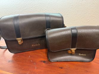 Vintage leather Kodak Camera Bag Set