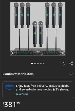 Phenyx Pro 8-Ch UHF Fixed Frequency Wireless Microphone System PTU-4000-8H
8 Metal Handheld Mics, Dynamic Capsules, 260 ft Range, Karaoke, Church Serv