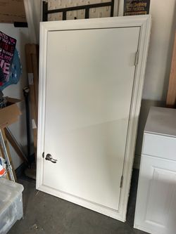 White Interior Door with Frame and Hardware