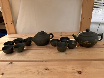 Handmade Authentic Yixing Zisha Chinese Tea Set – 2 Teapots & Cups