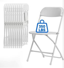 10 PCS Plastic Folding Chair, Portable Commercial Chair, Heavy-Duty Plastic Folding Chairs, Folding