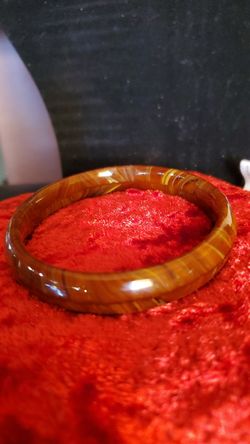 Light brown jade bangle 7.5 inches inside & 10inches outside