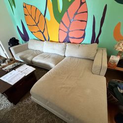 Beige Couch With Chaise