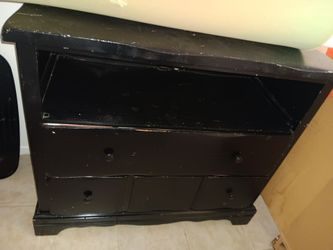 Black Wood Dresser with Drawers