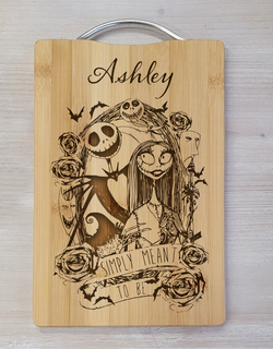 Jack and Sally Laser Engraved Cutting Board
