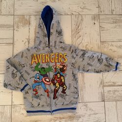 Boys’ Marvel Avengers Hoodie Full Zip Sweatshirt- Size 7