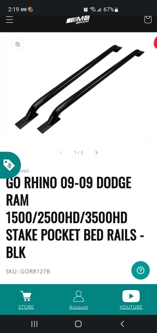 2018 DODGE RAM BED RAILS 