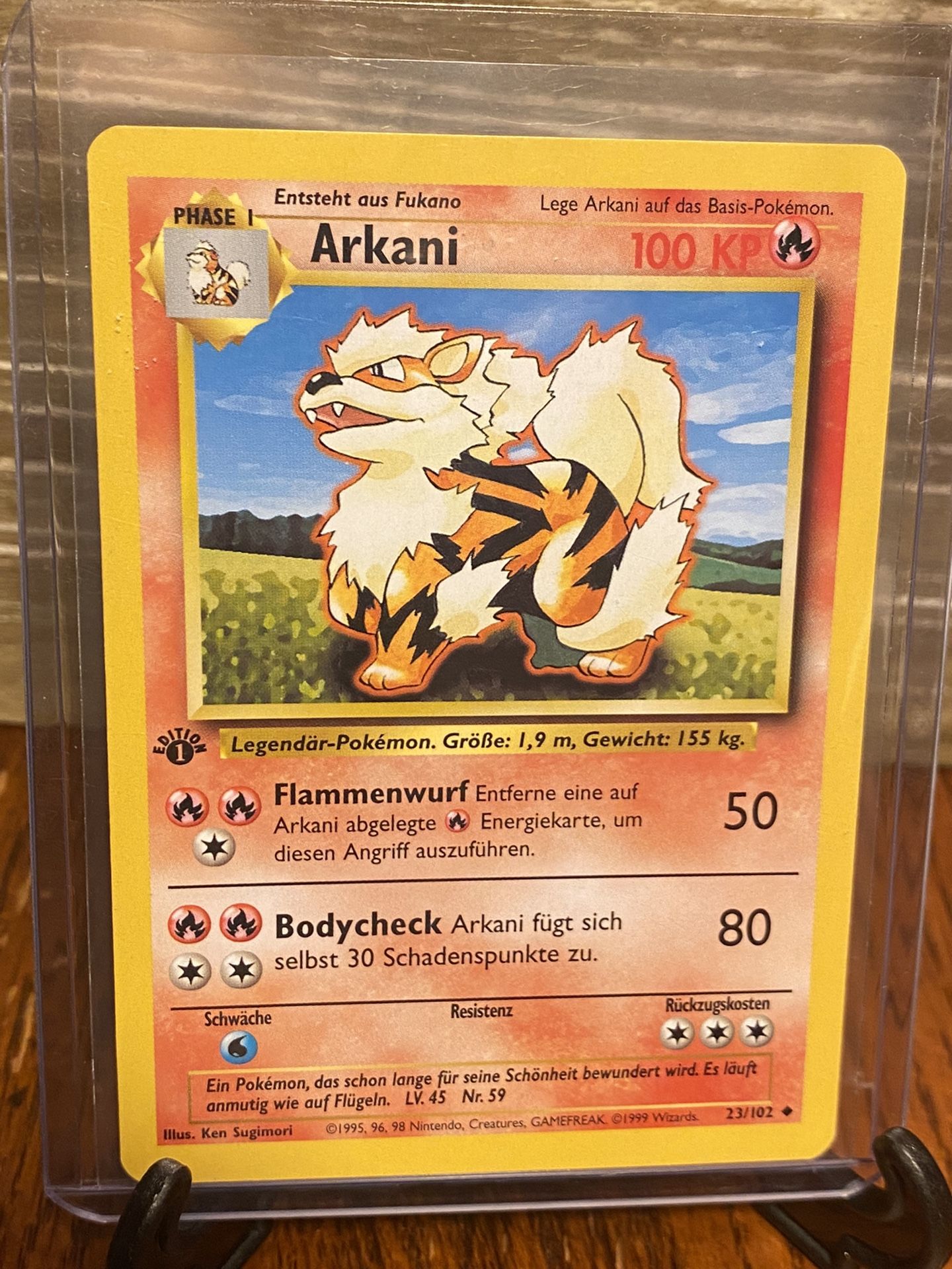 Pokémon TCG 1st Edition Base Set German Arcanine 23/102 Arkanine Gem-MT