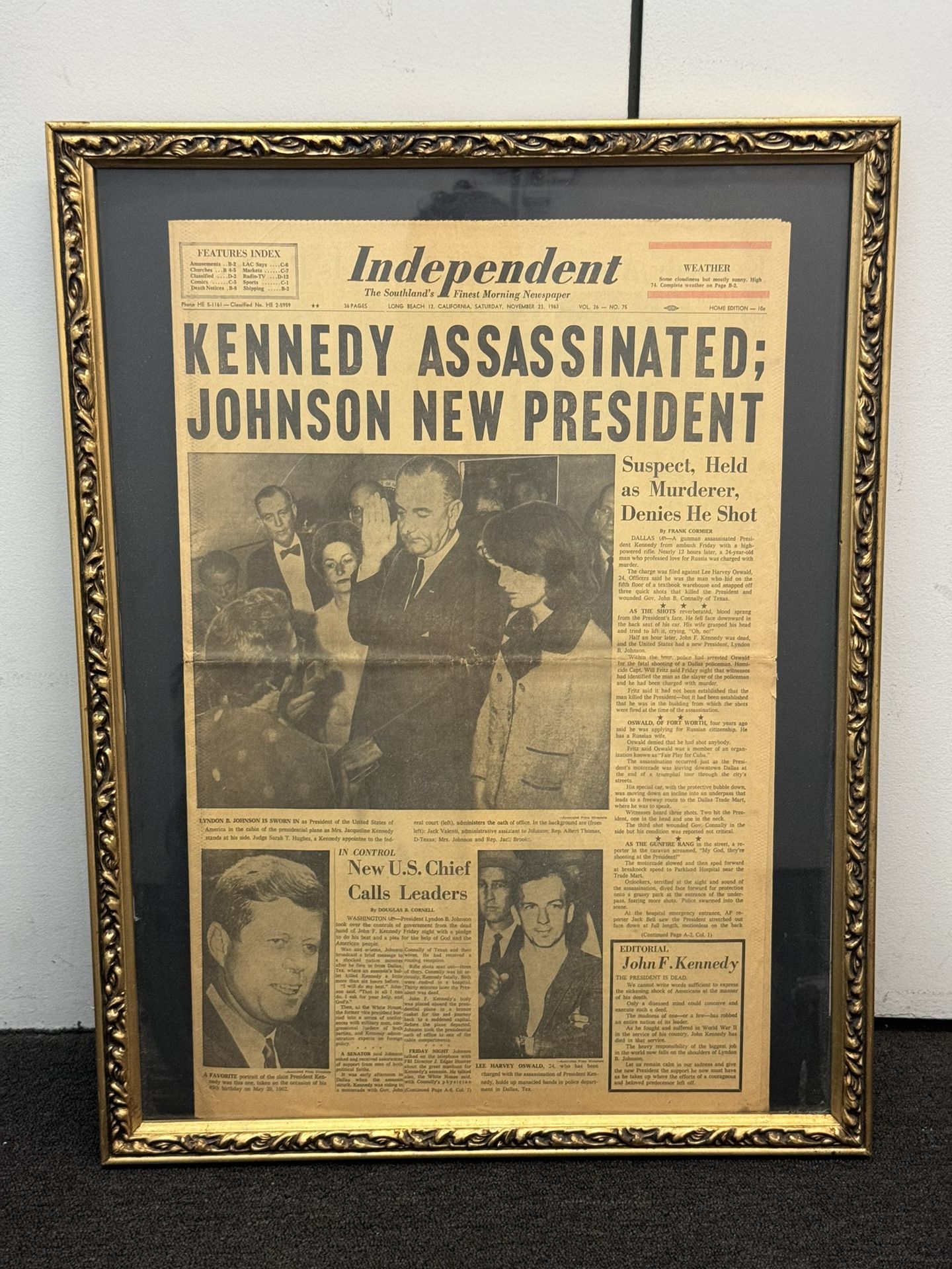 JFK Vintage Newspaper