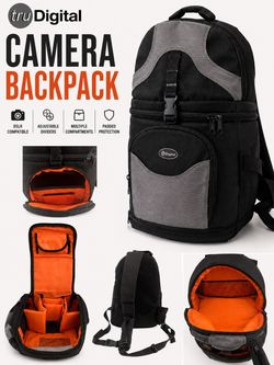 TruDigital Camera Sling Backpack with Padded Dividers DSLR Lens Travel Bag